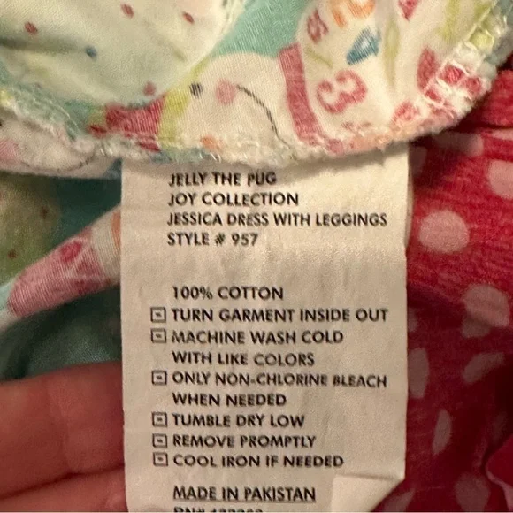 Jelly The Pug Snowman Holiday Ruffle Dress 100% Cotton Girls Size 8 - Picture 6 of 7